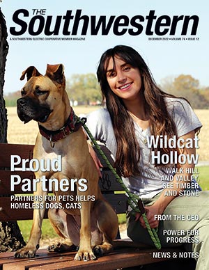 December 2022 Cover of Partners for Pets Executive Director Erika Skouby- Pratte and rescue dog Scooby Dee.